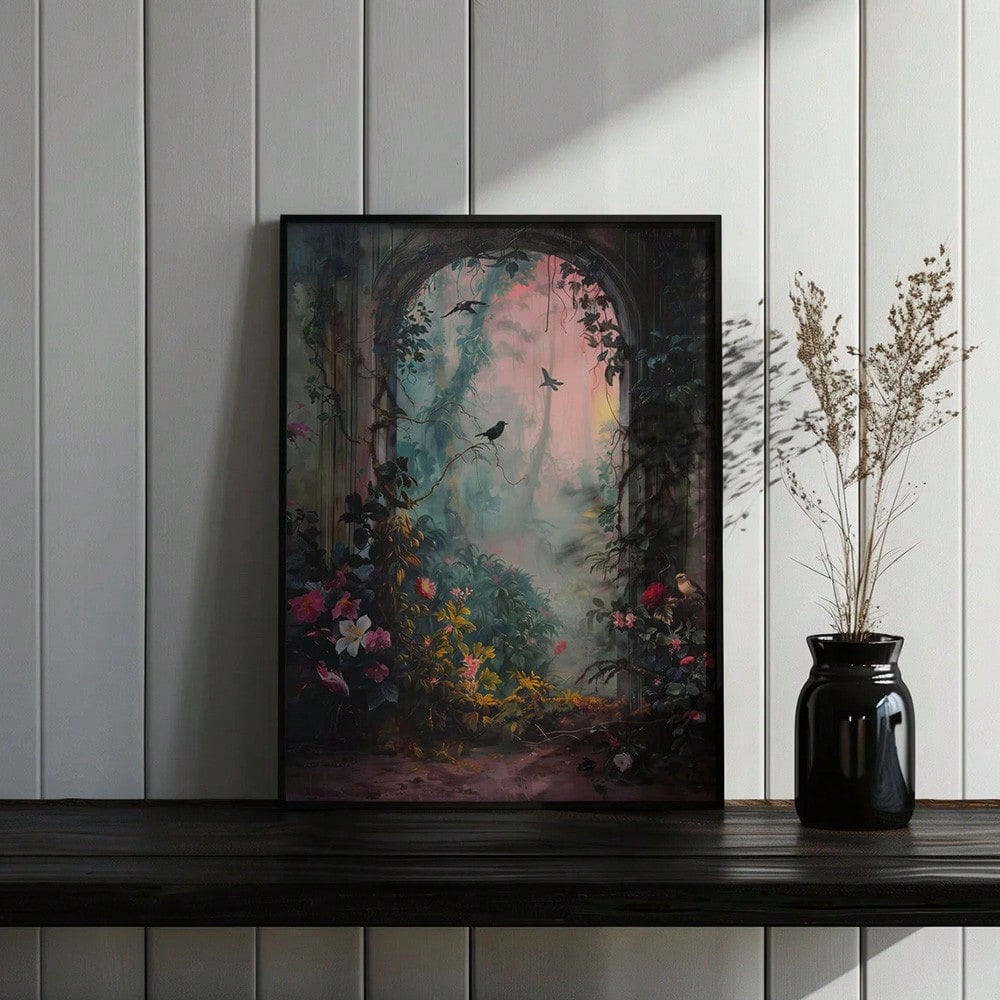 Abstract Butterfly Explosion Book Page Canvas Wall Art Print – Modern Unframed Poster for Home Office Reading Room Decor