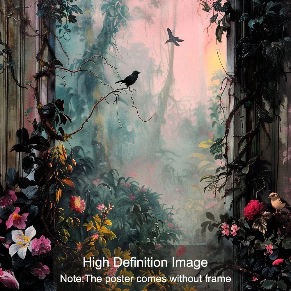 Abstract Butterfly Explosion Book Page Canvas Wall Art Print – Modern Unframed Poster for Home Office Reading Room Decor